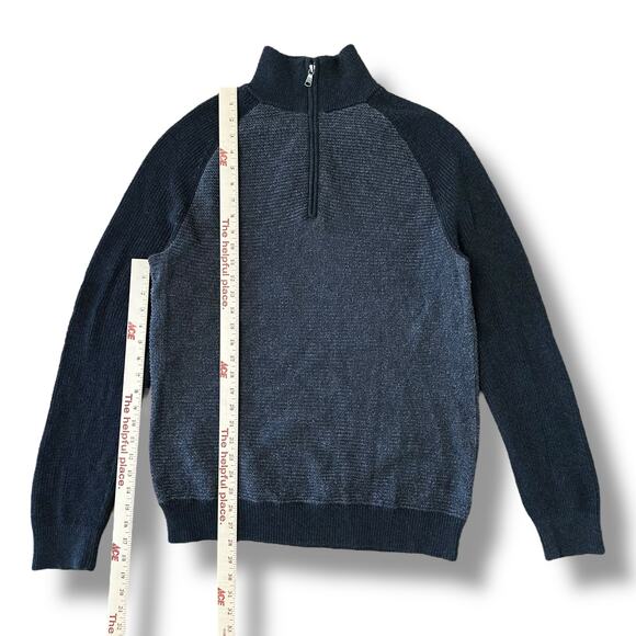 Banana Republic Men’s Charcoal & Dark Gray Half Zip Mock Neck Sweater Size L - Picture 4 of 10